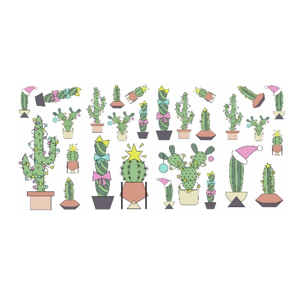 NWT CHRISTMAS CACTI PEEL AND STICK WALL DECALS
